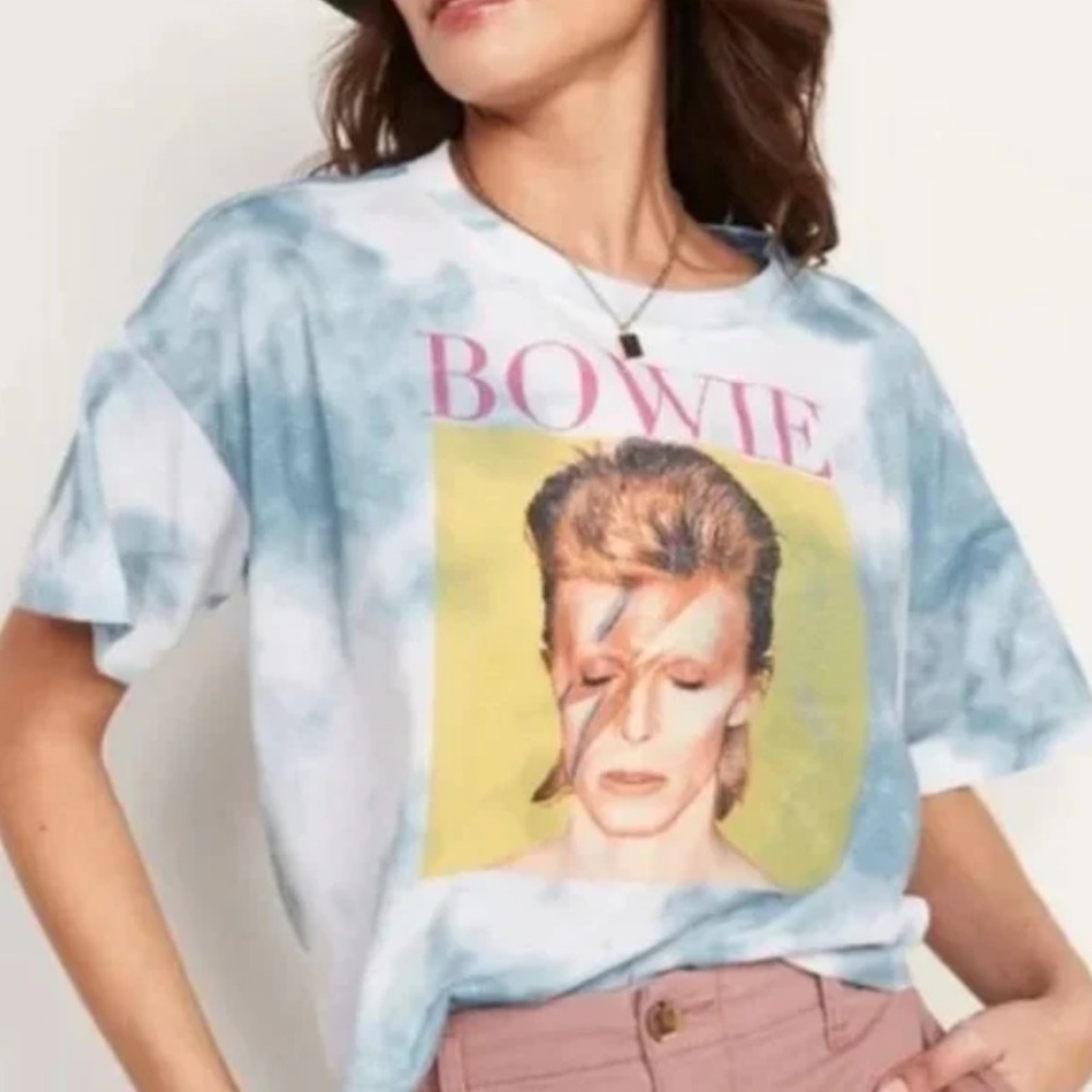 David Bowie Ziggy Stardust Tie Dye Cropped Tee